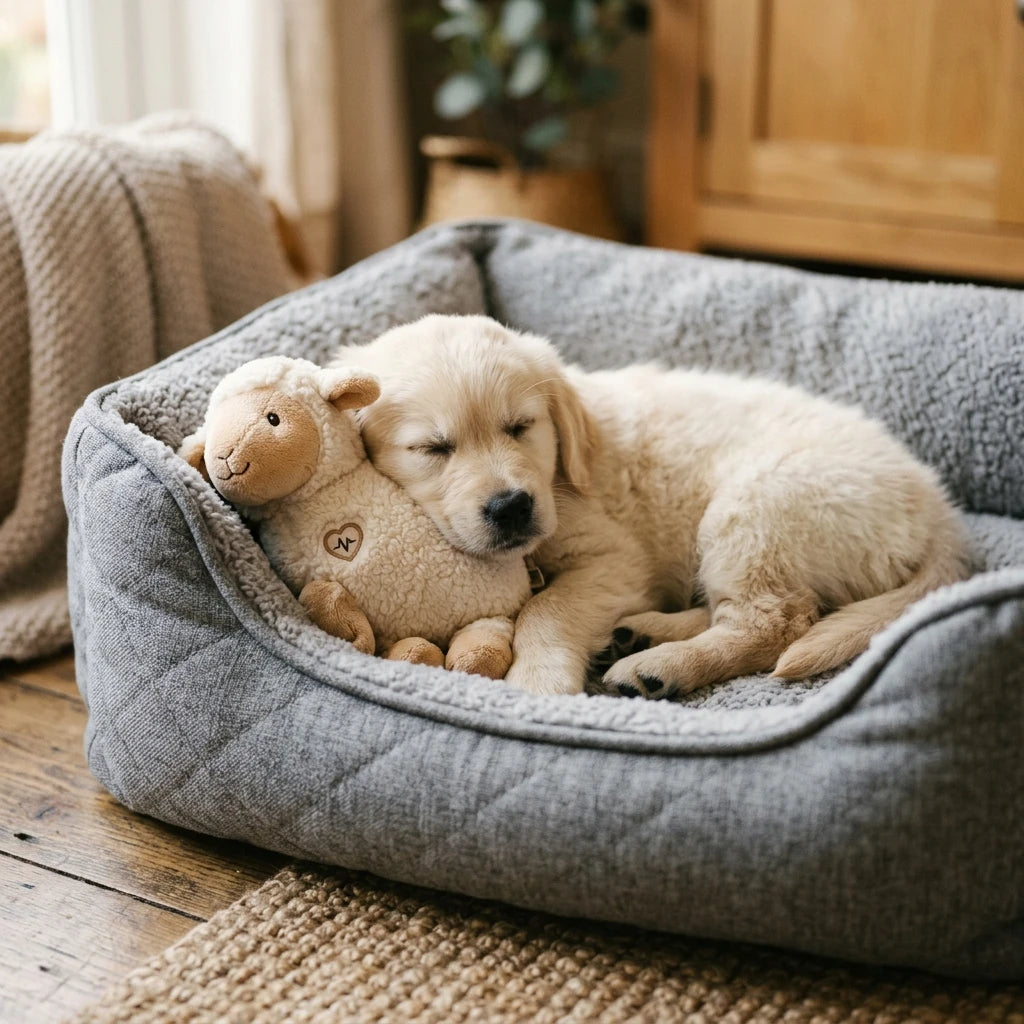Calming Heartbeat Plush Toy for Puppies - Natural Anxiety Relief & Behavioral Training Aid - Soft Comfort Snuggle Toy for Crate Training