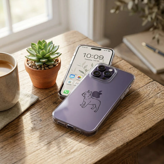 The Frenchie Corner iPhone Case - Minimalist French Bulldog Line Art - Impact-Resistant Slim Case for Dog Lovers